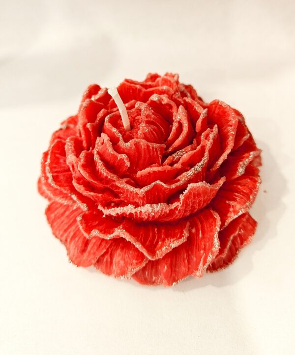 Red Peony flower candle