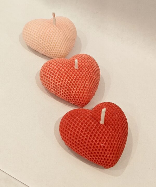 Pack of 3 heart candles