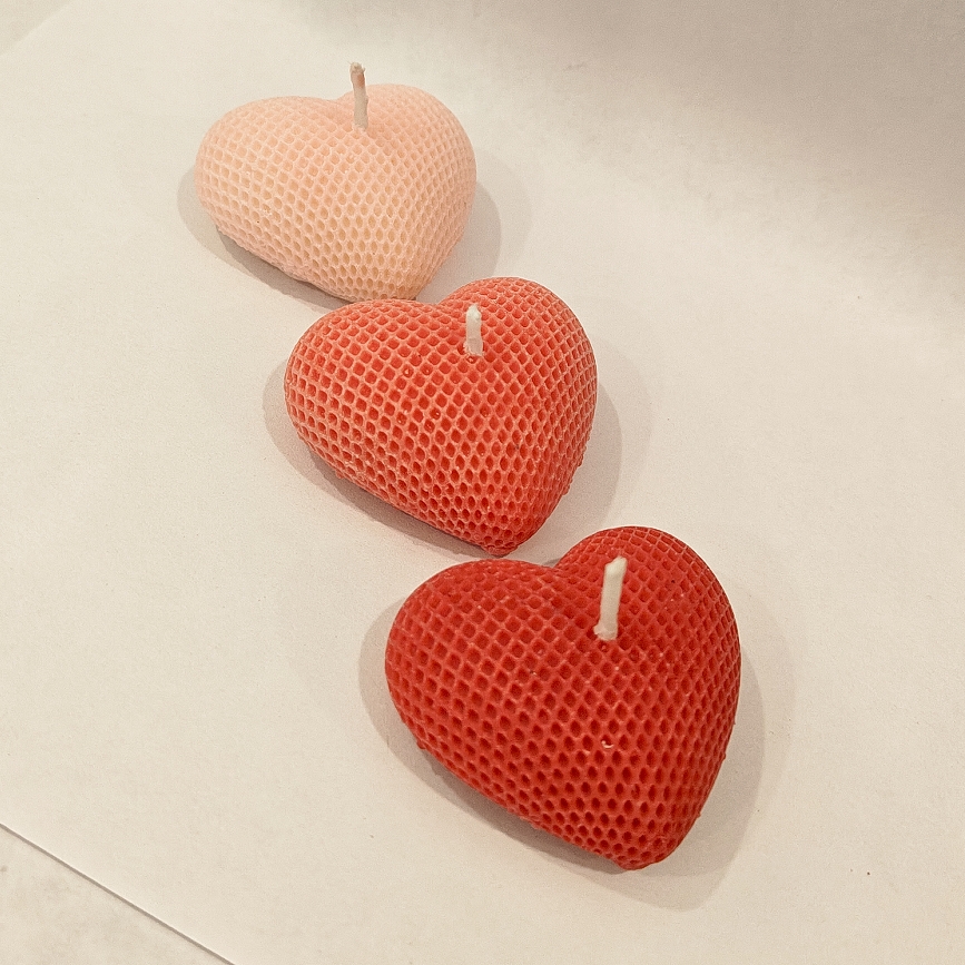 Pack of 3 heart candles