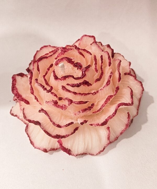 White Peony flower candle