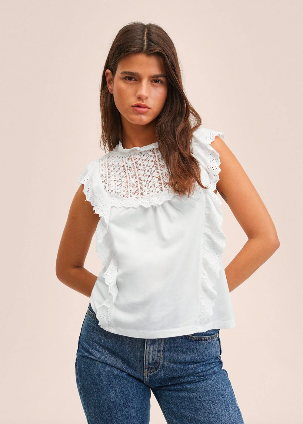 Frills cotton t-shirt